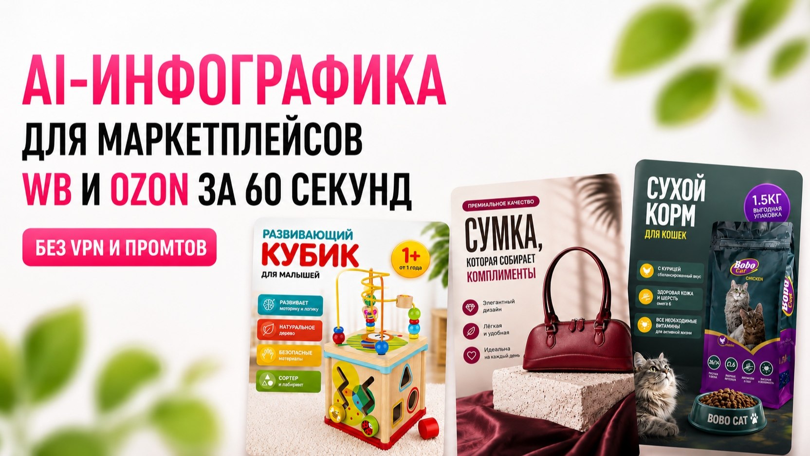 Инфографика для WB и Ozon за 60 сек