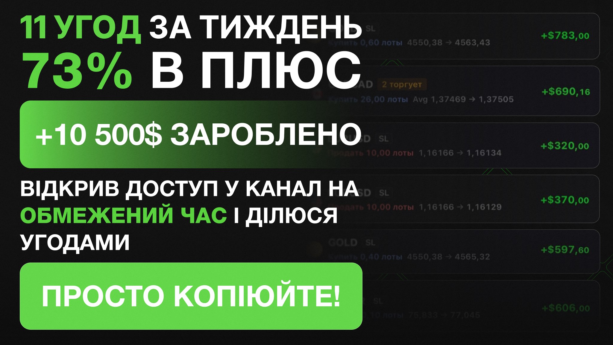 Безкоштовні сигнали форекс/крипто