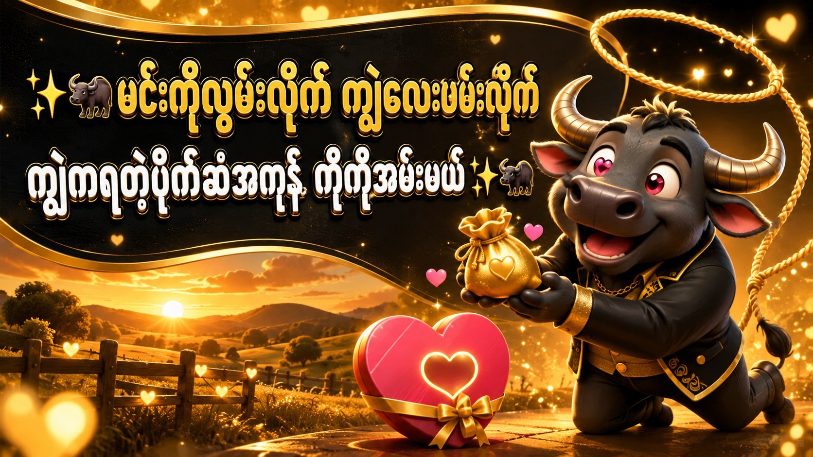 ကျွဲဂိမ်းအစစ် 24 နာရီဝန်ဆောင်မှု 🐂