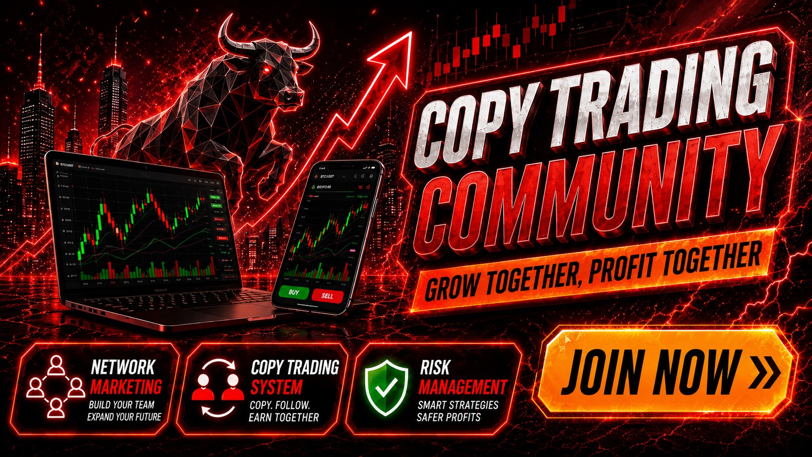 Copy Trading + Finance + Marketing + Education