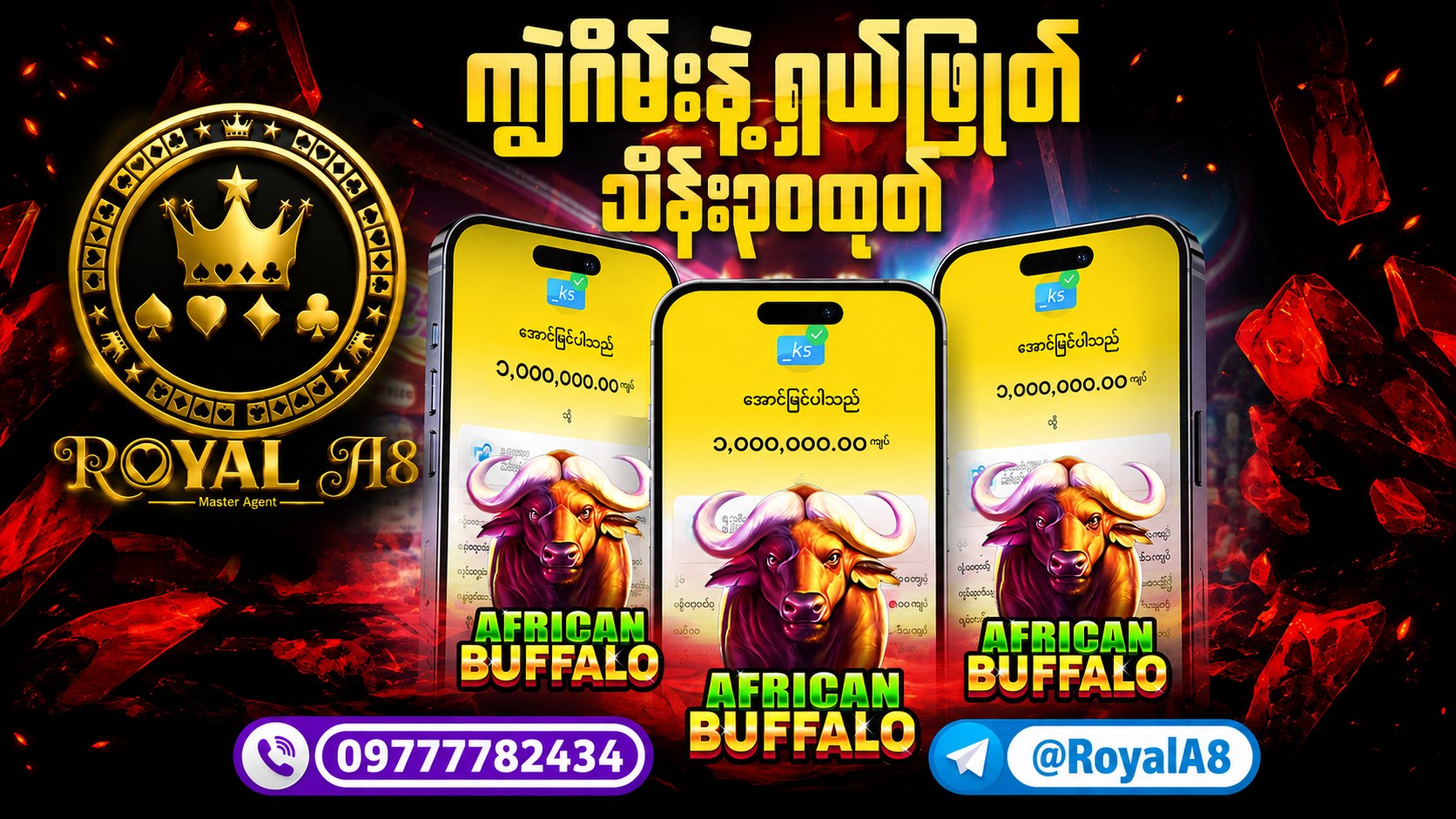 Royal A8 တောင်ပေါ်သားနှင့်စလော့ဂိမ်း